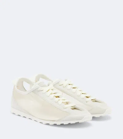 Jacquemus Tennis Suede-trimmed Sneakers In White