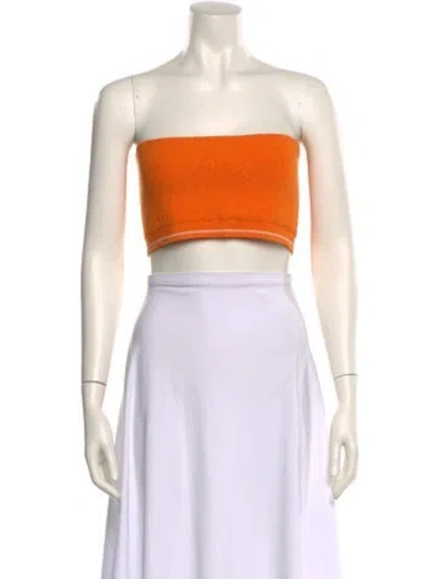 Pre-owned Jacquemus Terry Cloth Strapless Crop Top In Brown