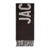 Jacquemus Textured Brown Wool Scarf In Black