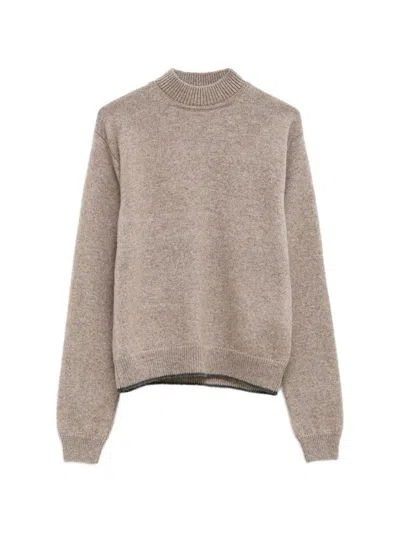 Jacquemus Textured Crewneck Knit Sweater In Neutral