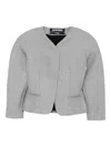 Jacquemus Textured-fabric Fitted Jacket In Gray