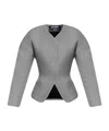 Jacquemus Textured-fabric Fitted Jacket In Gray