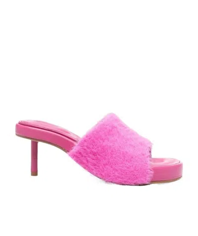 JACQUEMUS TEXTURED-FINISH OPEN-TOE MULES