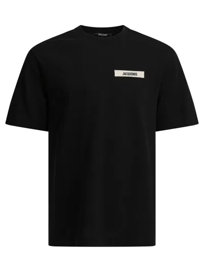 Jacquemus Textured Grosgrain T-shirt In Black