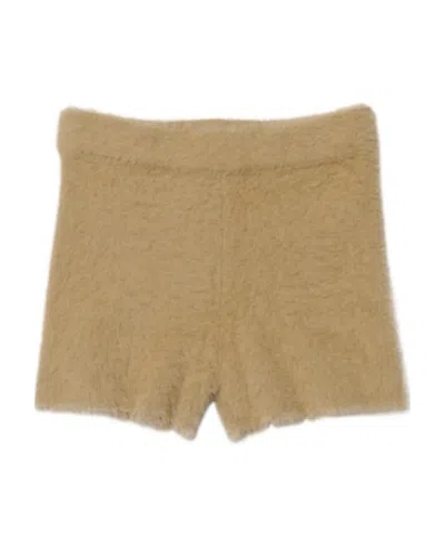Jacquemus Textured-knit Mini Shorts In Green