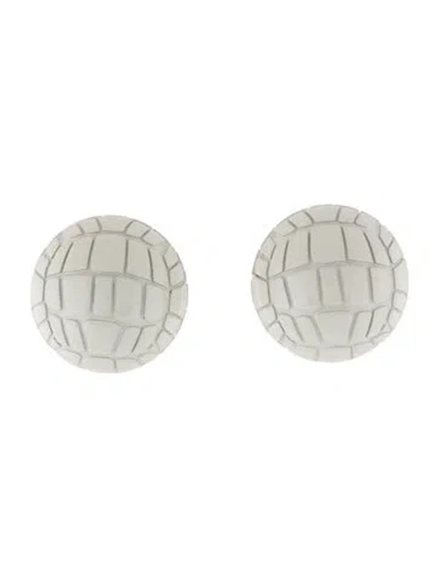Pre-owned Jacquemus Textured Les Boucles Salon Clip-on Earrings In White
