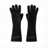 Jacquemus Textured Long Gloves With Subtle Logo Detail In Black