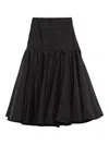 Jacquemus Bandeau Long Skirt With Flowing Flounces In Black