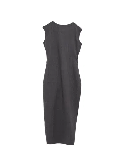 Jacquemus The Alba Midi Dress In Gray