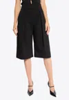 Jacquemus Amalfi Cotton Suiting Bermuda Shorts In Black