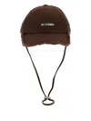 Jacquemus Artichoke Cap With Adjustable Chin Strap In Brown