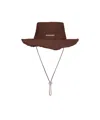 Jacquemus Mens Brown Le Bob Artichaut Logo-plaque Cotton Bucket Hat