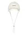 Jacquemus 'le Casquette Artichaut' White Baseball Cap With Drawstring In White