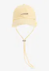 Jacquemus The Artichaut Frayed Baseball Cap In Yellow