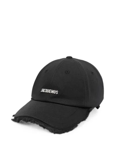 Jacquemus The Artichaut Frayed-edge Cap In Black