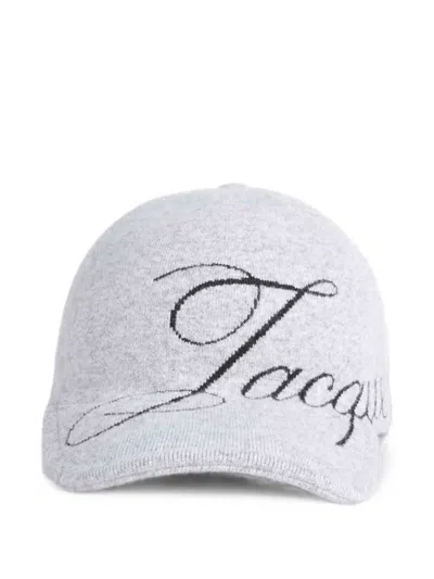 Jacquemus The Atelier Logo-embroidered Baseball Cap In Gray