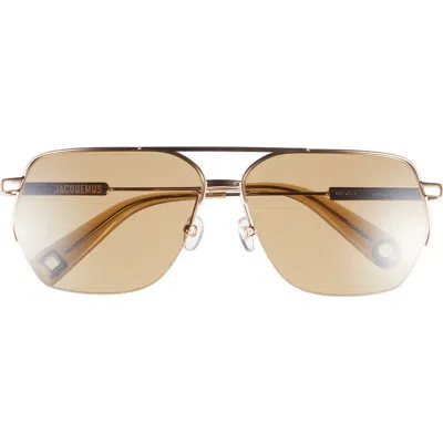 Jacquemus The Aviador Sunglasses In Black