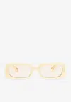 Jacquemus Pear Rectangular Frame Sunglasses In Yellow