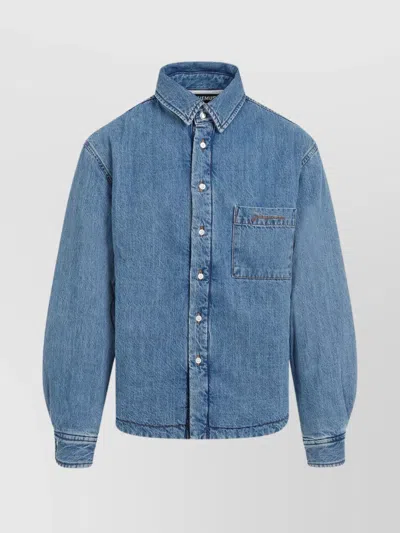 JACQUEMUS THE BAKER DENIM LOGO POCKET SHIRT