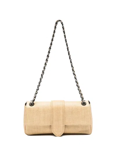 Jacquemus The Bambino Chain Shoulder Bag In Neutral