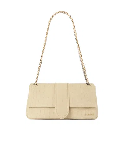 Jacquemus The Bambino Chaîne Soft Flap Bag In Brown