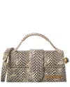 Jacquemus The Bambino Cobra-embossed Leather Shoulder Bag In White