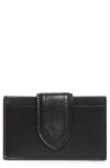 Jacquemus Debossed-logo Polished-finish Cardholder In Black