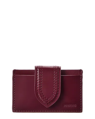 Jacquemus The Bambino Leather Card Case In Red
