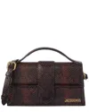 Jacquemus The Bambino Python-embossed Leather Shoulder Bag In Brown