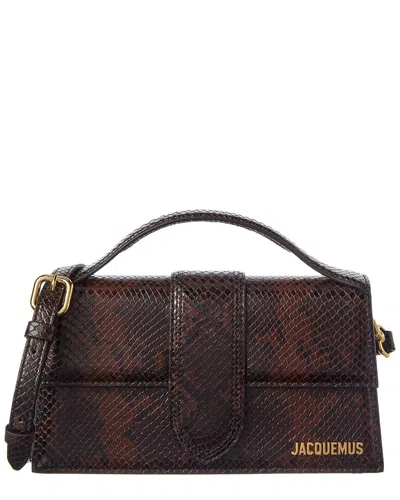 Jacquemus The Bambino Python-embossed Leather Shoulder Bag In Brown