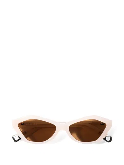 Jacquemus Bambino Geometric Sunglasses In Neutral