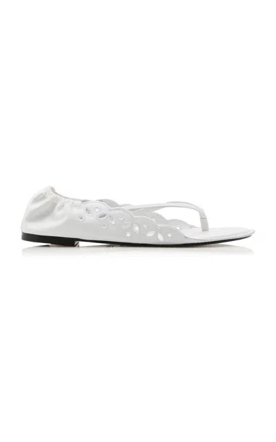 Jacquemus The Barefoot Leather Sandals In White