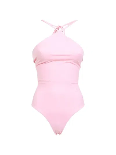 Jacquemus The Bastide Halterneck Swimsuit In Pink
