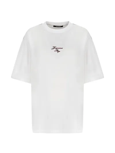 Jacquemus The Bateau Sail-embroidered T-shirt In White
