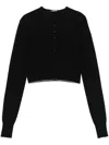 Jacquemus Cropped Cardigan With Button-down Front And Ribbed Hem In Black