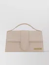 Jacquemus Le Grande Bambino Suede Top Handle Bag In Neutral