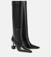 Jacquemus Les Bottes Bisou Black Boots With Geometric Heel In Leather Woman In Black