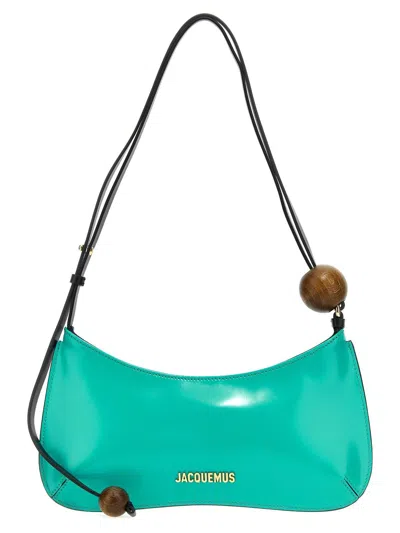 Jacquemus The Bisou Perle Beaded Shoulder Bag In 340 Turquoise