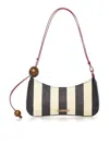 Jacquemus Le Bisou Perle Stripe Woven Raffia Shoulder Bag In Multi