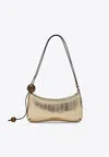 Jacquemus The Bisou Perle Mirrored Leather Shoulder Bag In Gold