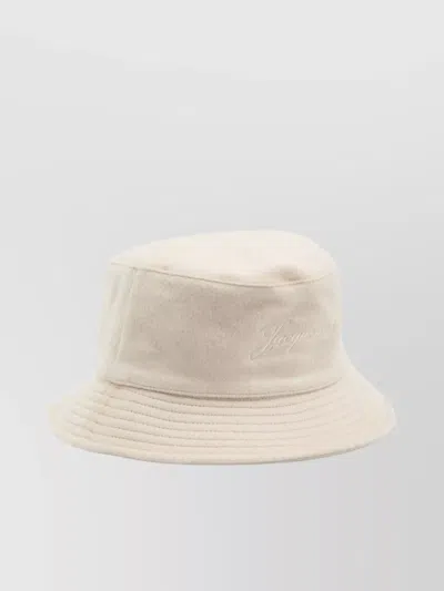 Jacquemus The Bob Fisherman Hat Bucket Style In White