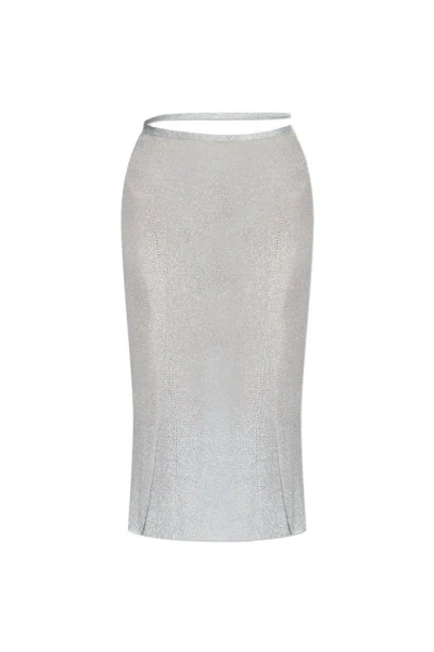 Jacquemus The Brilho Knit Skirt In Silver