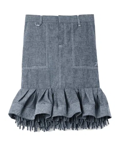 Jacquemus The Cabana De-nîmes Denim Skirt In Gray