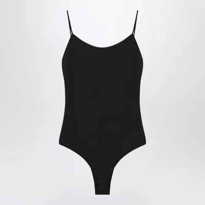 Jacquemus Cabana Ruffled One-piece Swimsuit In Black