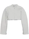 Jacquemus La Veste Cabrio Cotton Blend Crop Jacket In Grey