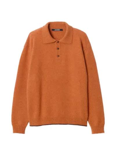 Jacquemus The Cachemire Polo Shirt In Orange