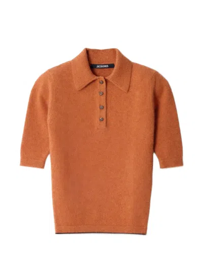 Jacquemus The Cachemire Polo Shirt In Orange