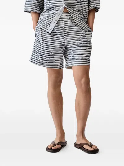 Jacquemus Bermuda Shorts Wide Leg Sailboat Pattern In Blue