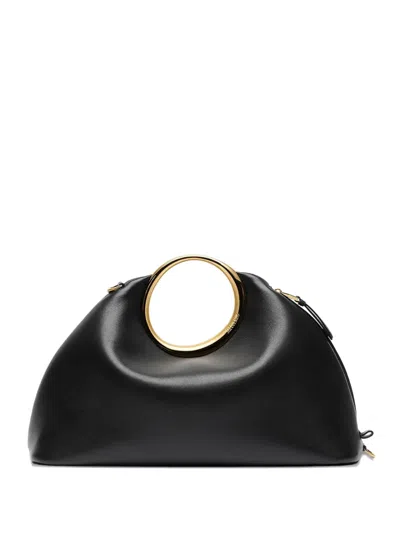 Jacquemus The Calino Circular-handle Clutch Bag In Black