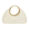 Jacquemus Curved Silhouette Smooth Finish Gold-tone Circular Handles In Beige
